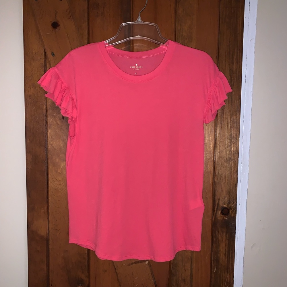 Kate Spade New York Pink Ruffle Sleeve Tee - Picture 2 of 16